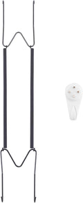 Plate Hangers for The Wall, Suitable for 16-20 inch Decorative Plate, Stainless Steel Wire Plate Holder with Wall Hooks and Rubber tip Protectors, Plate Hangers for Displaying Plates, Platter, Black