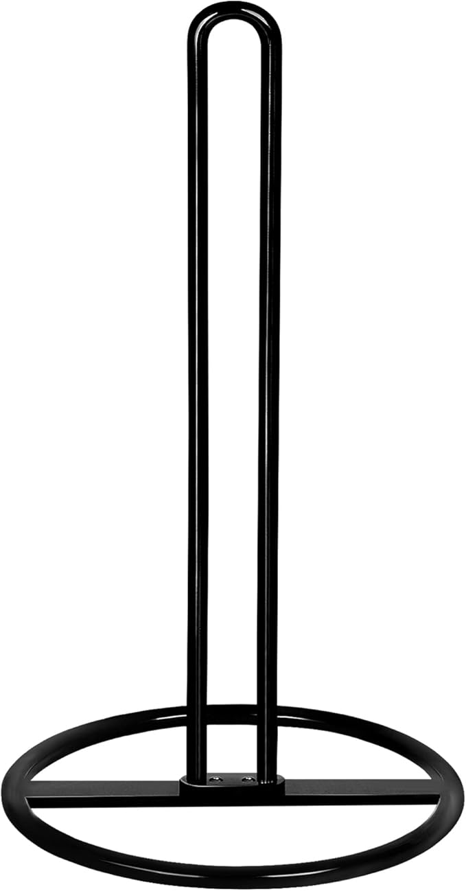 Paper Towel Holder Countertop, OBODING, Kitchen Paper Towel Stand Holder for Kitchen Organization and Storage, Paper Towel Holders for Standard and Large Size Rolls (Black)