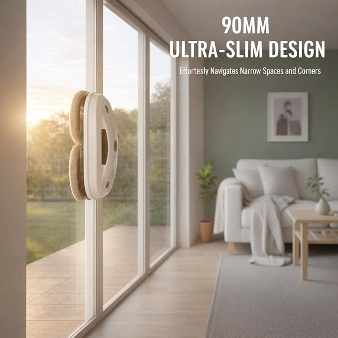 RAINPOT Saker Window Cleaner Robot 2026 | Automatic Window Cleaning Robot with 2800Pa Suction, Edge Detection & Anti-Drop Protection, Remote Control & 3 Cleaning Modes, Glass Vacuum Cleaner for Home