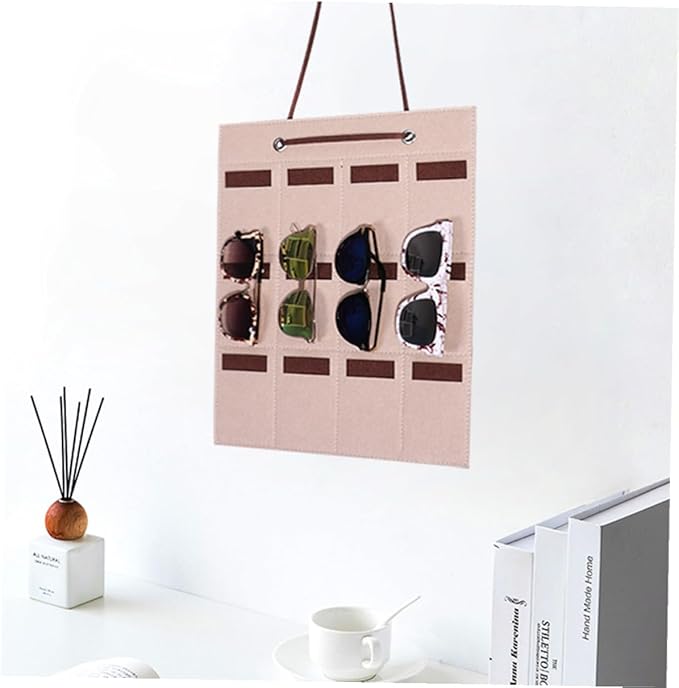 VALICLUD Felt Sunglasses Organizer Hanging Bag 30x40cm Small Storage Pouch Wall-Mounted Glasses Holder for Eyewear and Jewelry Storage