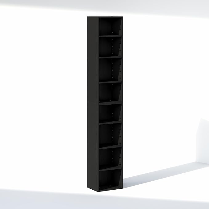 Furinno PASIR 8-Tier Closet Organizers and Storage, Open Shelf, Storage Organizer, 12-Inch Width, for Closet, Bedroom, Blackwood