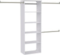 ClosetMaid SuiteSymphony Hanging Closet Kit Includes (1) Tower, (3) Closet Rods, and (6) Shelves, White