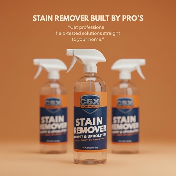 CSX Powerful Stain Remover 24oz – Heavy Duty Carpet & Upholstery Cleaner, Professional Strength, Deep Clean Formula – Removes grease, wine, coffee, ink, food, and more – Made in the USA