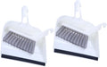 HOMSFOU Mini Broom and Dustpan Set 2pcs White, Household Desktop Cleaning Tools for Kitchen Table, Compact Handheld Sweeping Accessories for Home and Office Use
