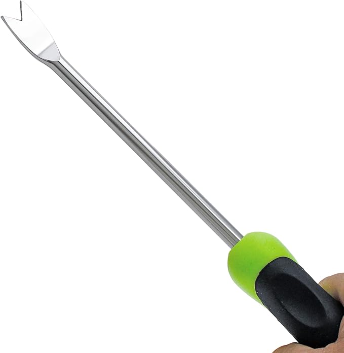 Dandelion Weeder Puller Tool with Soft Handle, Stainless Steel Garden Weed Remover Tool Weed Puller Tool Garden Weeder for Lawn Farmland Transplant Gardening Plant Tool