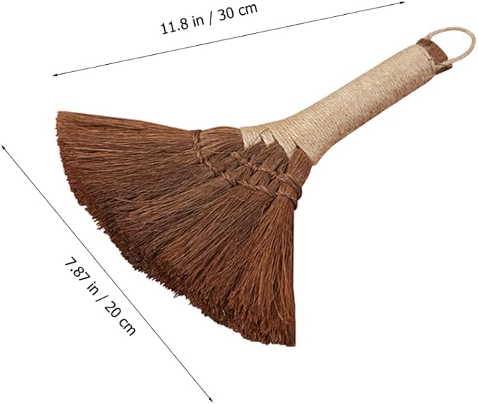 Palm Broom Soft Bristles Small Handheld Dust Brush for Bed Sofa Cleaning Portable Desktop Broom with Sling for Easy Storage Household Dust Removal