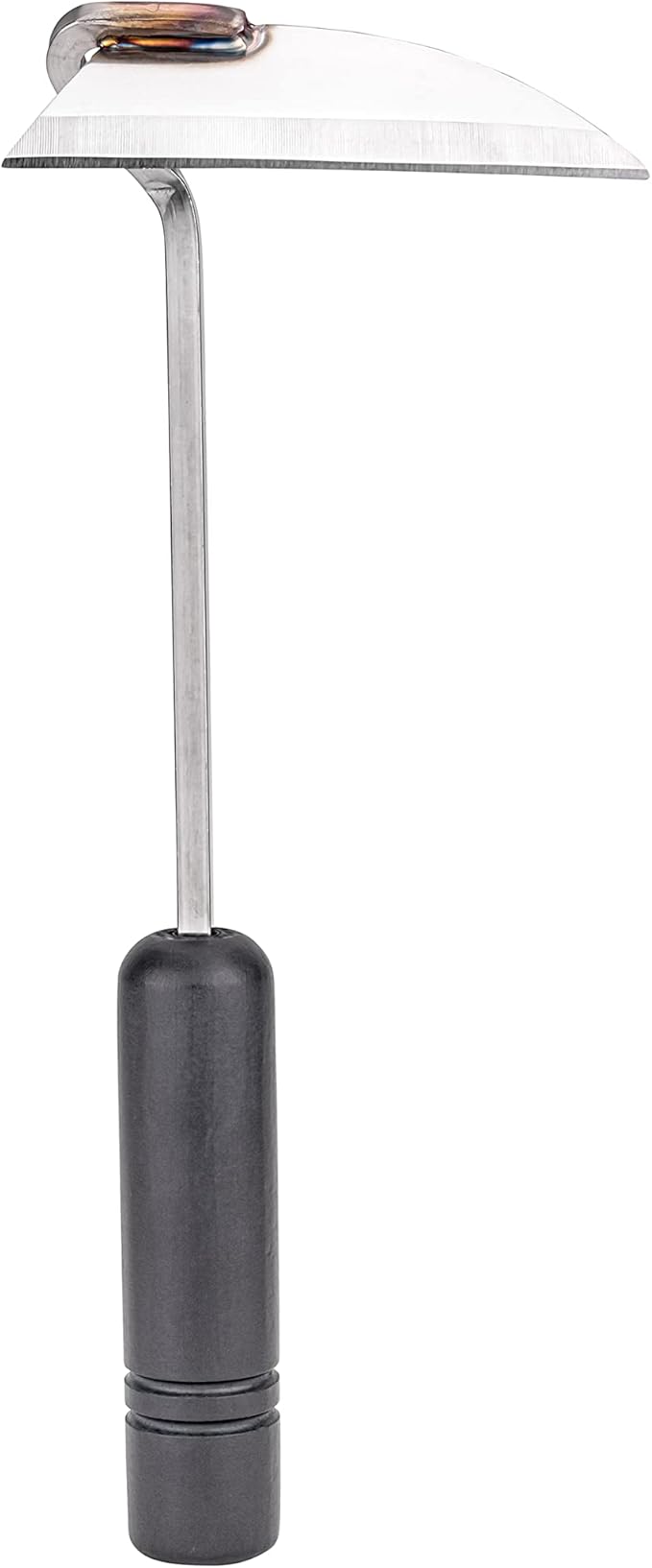 Nisaku NJP100 Nejiri Gama Handheld Weeder-Scraper-Hoe, Japanese Stainless Steel 4-Inch Blade Width, 4.5-Inch Black Lacquered Beech Wood Handle