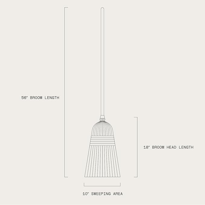 Corn Broom with Wood Handle Heavy Duty Indoor Outdoor Broom (1 1/4 Inch Handle)