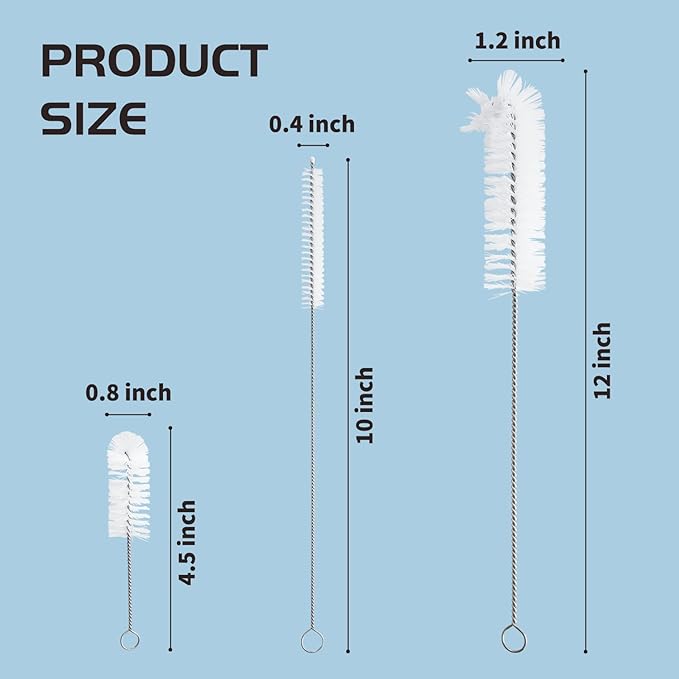 Living and Giving 3Pcs Set of Bottle Brush Flexible Cleaning Brushes Kitchen Nylon Multifunction Clean Brush Set