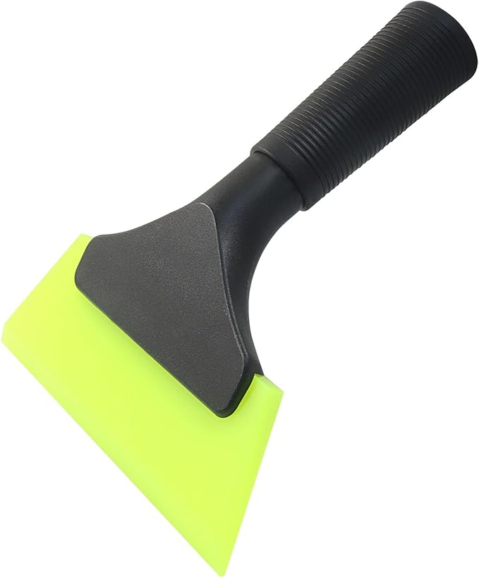 Small Squeegee 5 inch Rubber Window Tint Windshield Scraper, Non-Slip Handle Glass Cleaner for Car Glass Mirror Shower Door/Bathroom Cleaning(Green, 1 Pack)