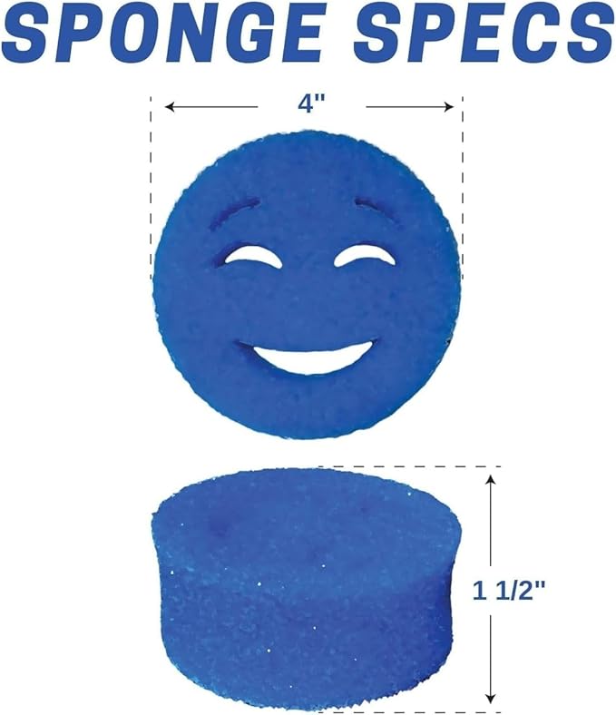 The Original Scrub Moji Scrubbing Sponge by Smilyeez (Set of 3) - Purple - Temperature-Responsive Polymer Foam, Stain and Odor Resistant, Ideal for Kitchen and Bathroom Cleaning