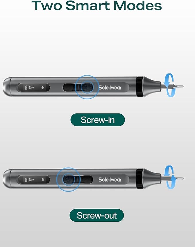 Mini Electric Screwdriver Set, 52 in 1 Precision Electric Screwdriver Cordless with 48 Magnetic Bits, Power Screwdriver Repair Tool Kit with Tweezers and Pry Bar, for Laptop Phone Electronics Repair