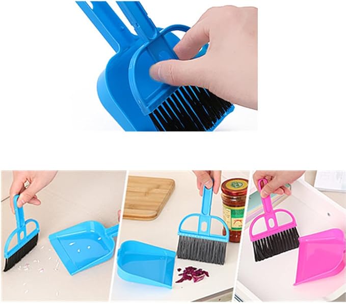 Small Broom and Dustpan Set Mini Dustpan and Brush Set Childrens Cleaning Set for Table Desktop Counter Drawer Keyboard Office Home Car Cleaning Small Animals