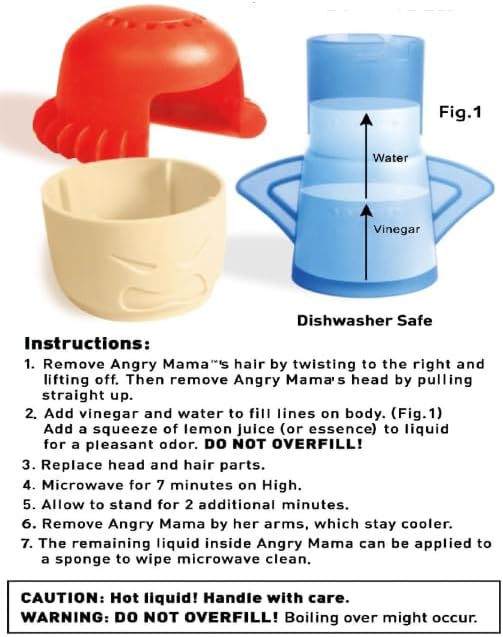 HORNO Angry Mama Microwave Oven Steam Cleaner and Disinfects With Vinegar and Water for Kitchens (Green)
