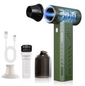 Compressed Air Duster 480000RPM Electric Air Duster Variable Speed 580G 4 Gear Adjustable Rechargeable Cordless Jet Dry Blower Turbo Fan Dryer Cleaning Air Blower Mini Car Vacuum Cleaner Army Green