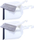 DOITOOL Mini Broom and Dustpan Set 2pcs Household Cleaning Brush for Kitchen and Desktop, White Mini Handheld Sweeping Tools for Home Cleaning Accessory