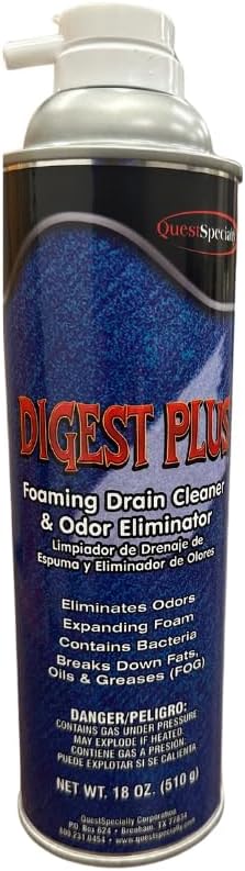 Quest Specialty DIGEST PLUS Foaming Drain Cleaner and Odor Eliminator, 1 count