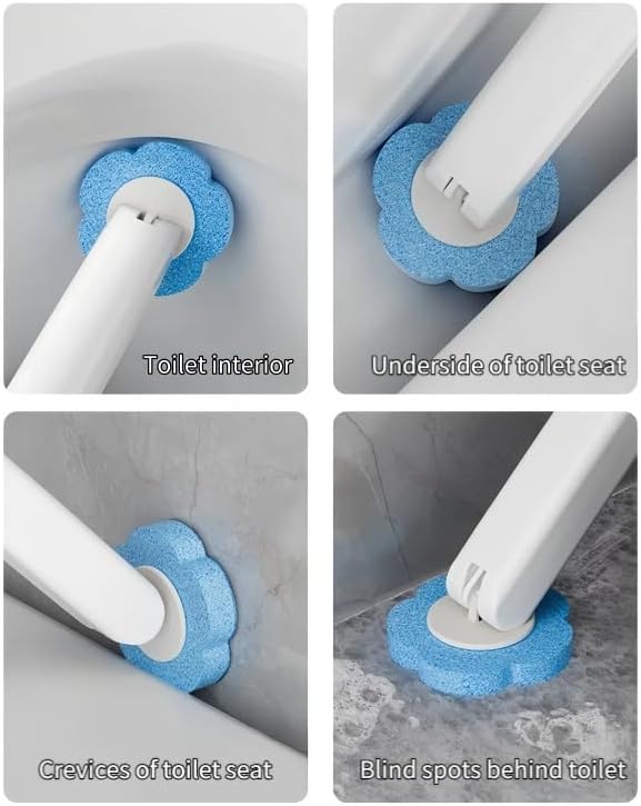 Disposable Toilet Bowl Wand Refills, Toilet Cleaning Refills, Disinfecting Scrubbing Pads,60 Count Disposable Toilet Brush Refills, Toilet Cleaning Sponges Heads for Bathtub, Floor, Drain