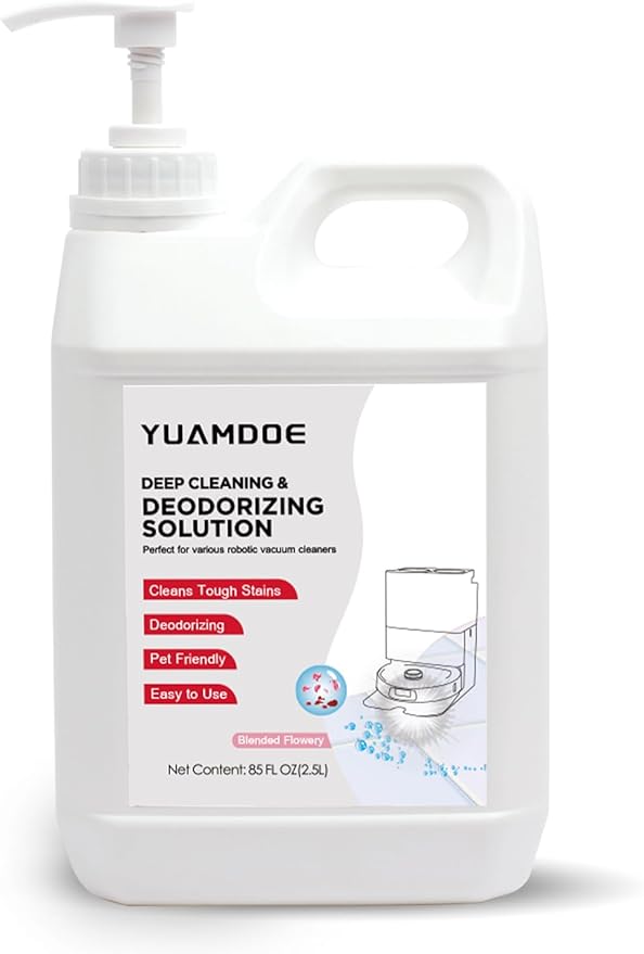 Deep Cleaning & Deodorizing Solution, 85 FL OZ/2.5L, Designed for Roborock, Compatible with Saros Series, S8 Series, S7 Series, Q Revo Series,Q Series, Blended Flowery