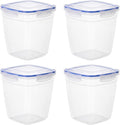 Superio Plastic Food Storage Containers with airtight Lid for Pantry, Fridge- BPA Free, Leakproof Sealed Container- Microwave, Dishwasher and Freezer Safe, Clear (20 Cup- 4 Pack)