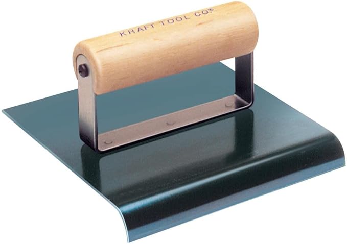 Kraft Tool CF573 3/8-Inch Radius Blue Steel Hand Edger with Wood Handle, 6 x 4-Inch