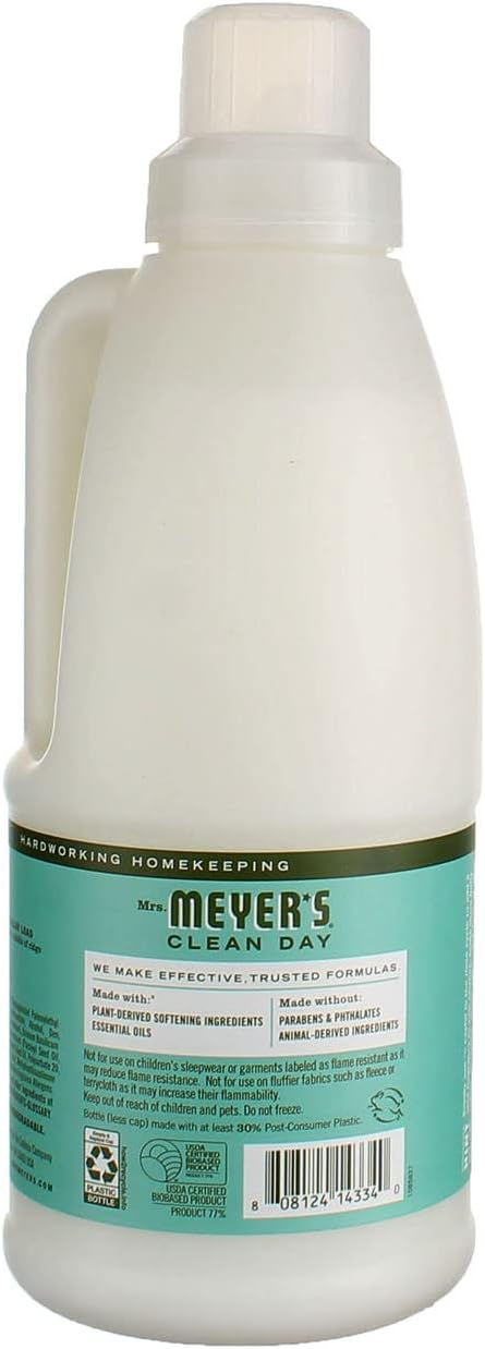 Mrs. Meyer'S Liquid Fabric Softener Biodegradable Basil 32 Oz
