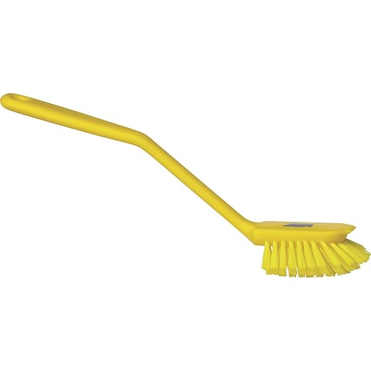 Vikan 42376 Brush,Dish,Scraping Edge,Med,11",PP/PBT,Yellow