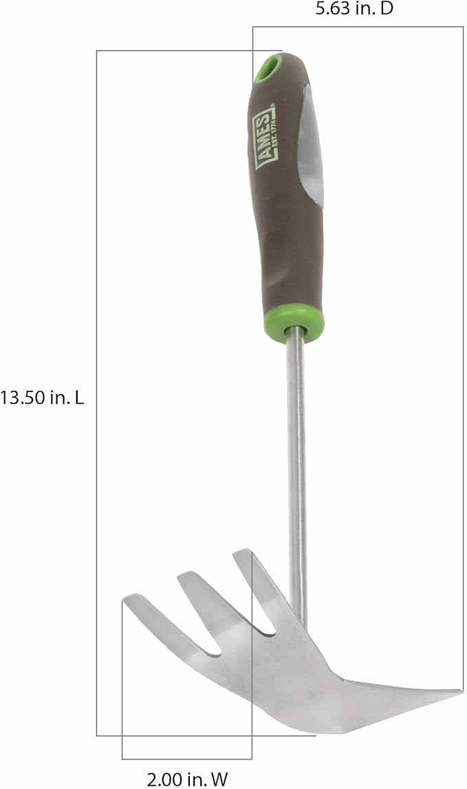 AMES 2445600 2-in-1 Hand Hoe and Cultivator with Ergo Gel Grip, 13-Inch