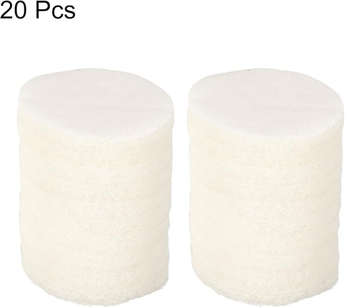 HARFINGTON 20pcs Scrubber Scouring Pads 450 Grits 3 Inch Drill Power Brush Hoop and Loop Surface Conditioning Disc Drill Scuffing Disc Scrub Pads for Home Kitchen Cleaning, White