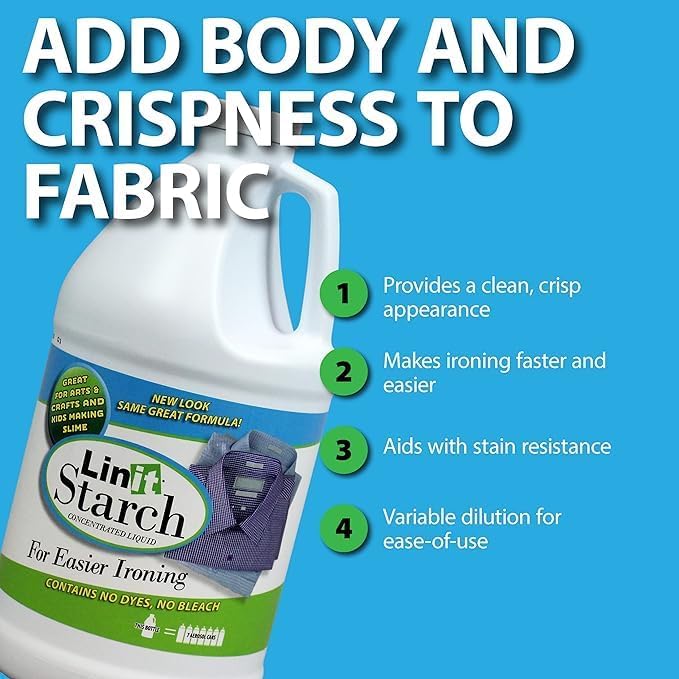 Malco Liquid Starch Crisp Classic Finish 64 oz. (Pack of 3) Liquid Starch for Ironing Clothes/Perfect for Wrinkle Release/Great for Arts & Crafts Projects/Slime, Paper Mache, Silly Putty