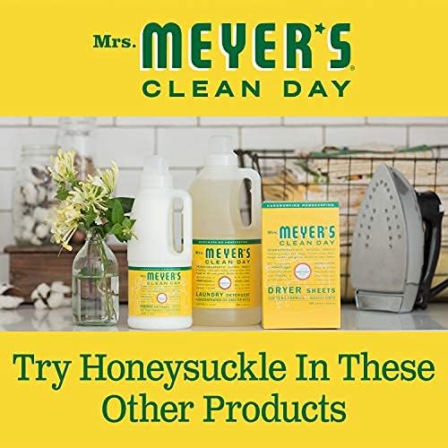 Mrs. Meyer's Laundry Booster, Pair with Liquid Laundry Detergent, Honeysuckle, 18 Ounce (Pack of 6)