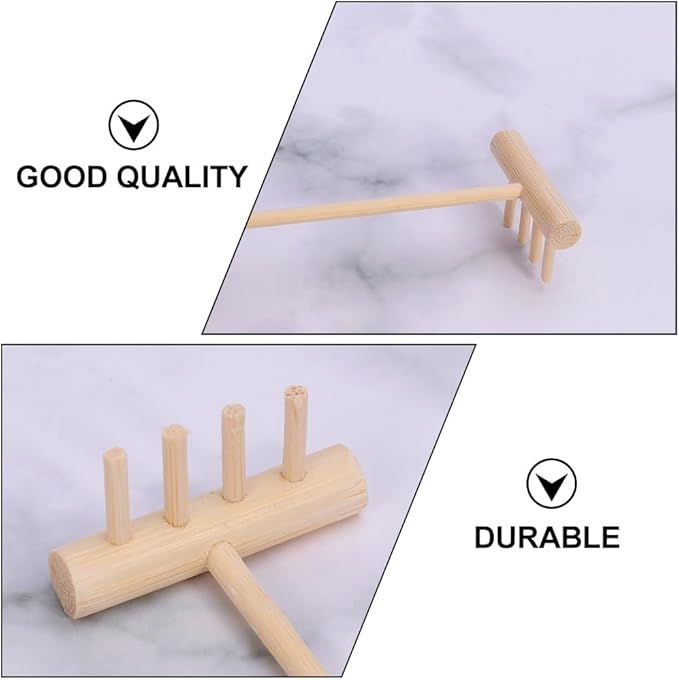 YARNOW 20 Pcs Bamboo Zen Garden Rakes Mini Tabletop Sandbox Tools for Home Decoration, 5.5 x 1.4 x 1.6 Inch