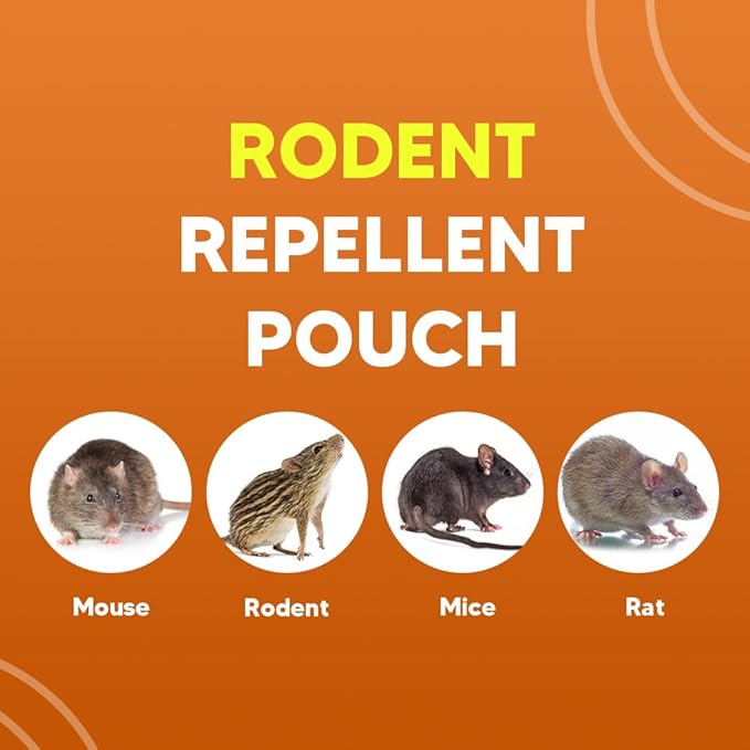 Rodent Repellent Pouches, Mouse Repellent, Mice Repellent Indoor, Natural Peppermint Mouse Repellent, Get Rid of Rodent/Rat & Mice, Safe for Children and Pets - 8P