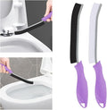 Toilet Brush, 2 Pcs Bathroom Cleaning Brush, Toilet Scrubber, Deep Toilet Bowl Brush with Hanging Hole, Multifunctional Gap Cleaning Brush, Bristles for Kitchen Sinks, Tub,Shower (2, Purple)