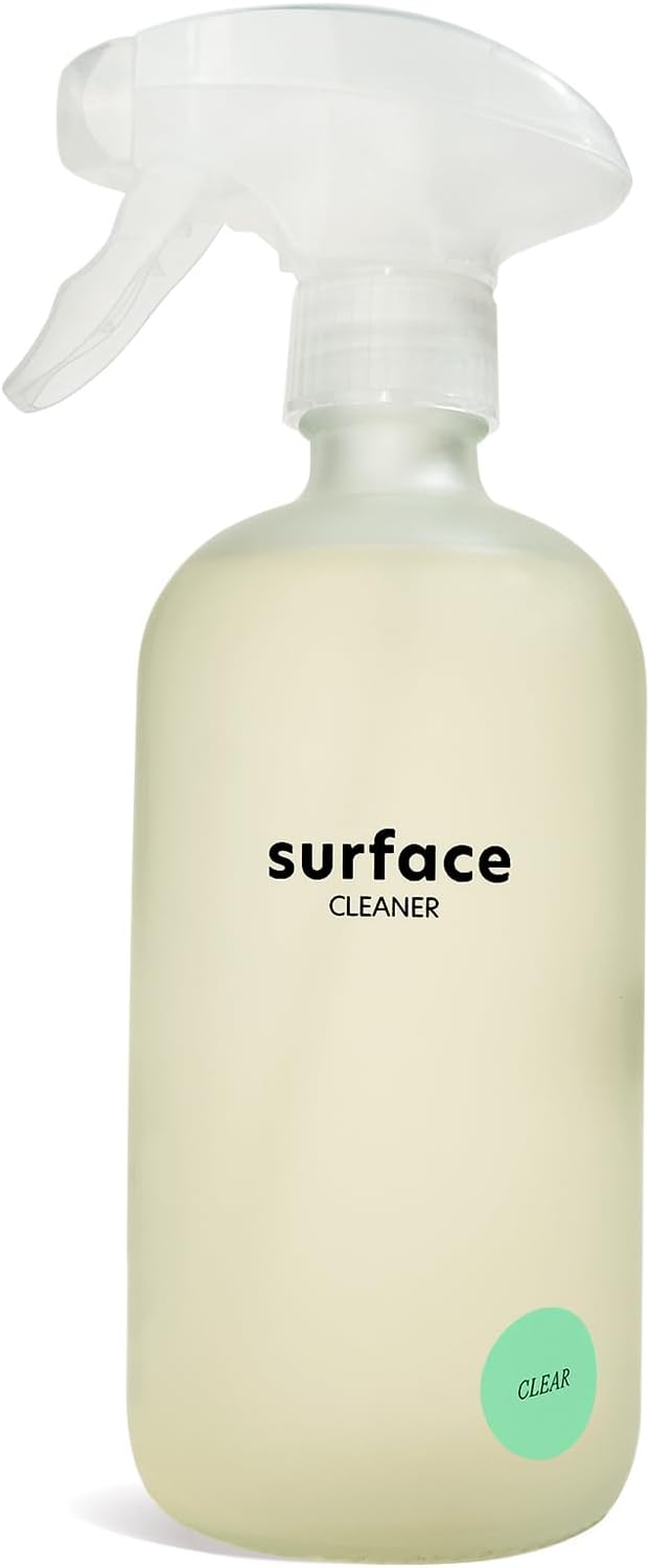 Everneat Probiotic Surface Cleaner Concentrate – Cleans for Days, Refillable, Non-Toxic | Glass Spray Bottle | Unscented | 1 oz (Just Add Water)