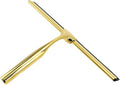Squeegee for Shower Glass Door, All-Purpose Stainless Steel Squeegee with Adhesive Hooks, Cleaner Tool for Tile Walls, Bathroom, Window, Glass and Car Windshield, Mirrors and Kitchen(10in, Gold)