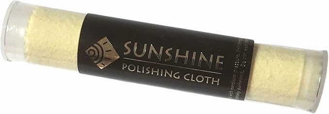 Sunshine Polishing Cloth for Sterling Silver, Gold, Brass and Copper Metal; Packaged in a Tube (Quantity 1)