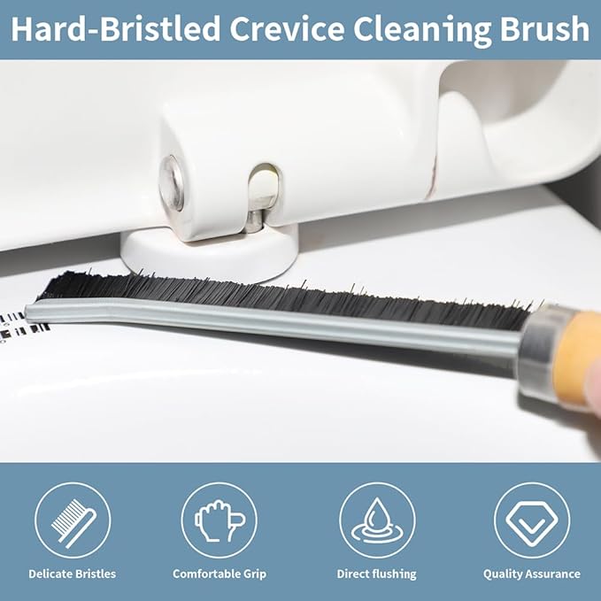 4-Piece Set Crevice Cleaning Brush - Multifunctional Hard Bristle Cleaning Brush for Bathroom, Kitchen, Window, Faucet, Toilet & Grout - Durable Household Cleaning Tools Essentials (Silvery)