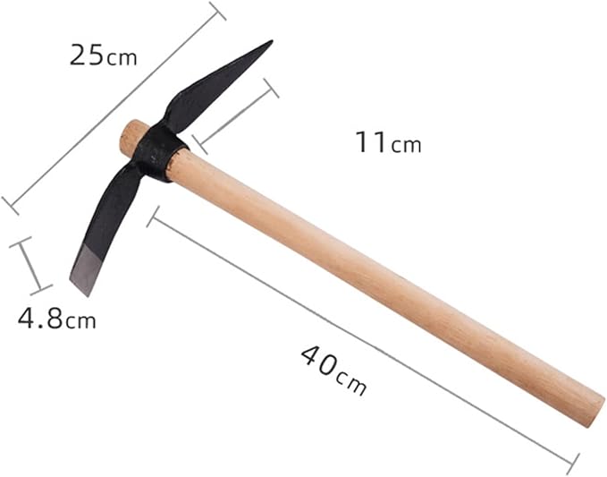 Pick Axes for Digging, High Carbon Steel Double Sided Design Garden Pick Axe Pick Axes with Wood Handle for Flower Beds, Weeding, Gardening Loosening Soil, Digging, Camping