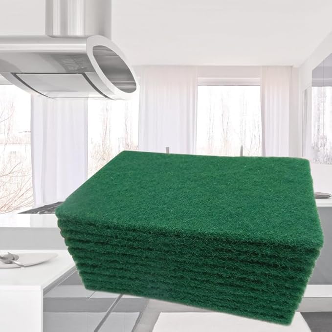 10-Pack Non-Scratch Heavy Duty Scouring Pads 5.90X3.93 Inch Durable Kitchen Scrub Sponges for Pots Pans Stove Top Cleaning Reusable Dish Scouring Pads