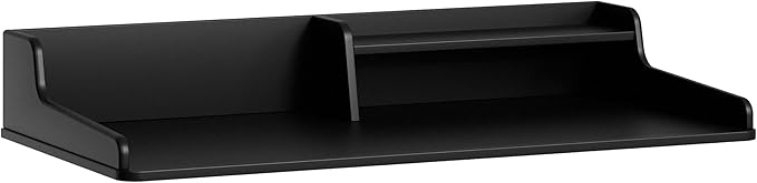 Washer Dryer Countertop, Laundry Wood 2 Tier Shelves Topper with Edge, 54" W x 26.7" D Cover Guard Organizer for Washer and Dryer Laundry Hamper Counter Storage Organization Black
