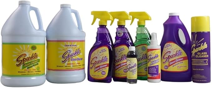 Sparkle Glass Cleaner Aerosol Spray Bottle, Ammonia-Free De-Ionized Formula, Leaves No Streaks, 20-Ounce Bottle (Pack of 1)