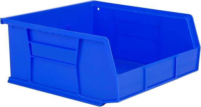 Hudson Exchange 11" x 11" x 5" (3 Pack) Plastic Stackable Storage Bin and Hanging Container, Blue