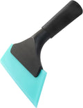 Small Squeegee 5 inch Rubber Window Tint Windshield Scraper, Non-Slip Handle Glass Cleaner for Car Glass Mirror Shower Door/Bathroom Cleaning(Light Blue, 1 Pack)