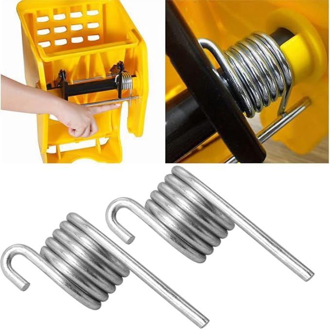 MEETOOT 2PCS Side Press Mop Bucket Replacement Spring Water Storage Tank Metal Fittings Compatible with 24/32/34/36/46 Litre Drum Sizes