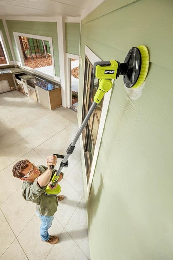 RYOBI 18-Volt ONE+ Cordless Telescoping Power Scrubber P4500 (Tool Only)