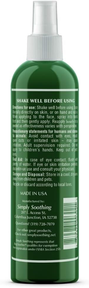 Bug Soother Spray (3, 4oz) - Natural Mosquito, Gnat & Insect Deterrent & Repellent with Essential Oils - 100% DEET-Free Safe for Adults, Babies, Pets, & Environment - Made in USA - Includes 1 oz