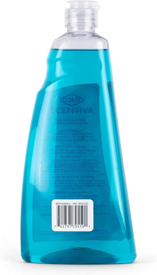 Clorox Scentiva Liquid Dish Soap, Pacific Breeze & Coconut Scent - Dishwashing Detergent Cuts Through Grease - A Powerful Clean You Can Trust, 26 Fl Oz - 2 Pack
