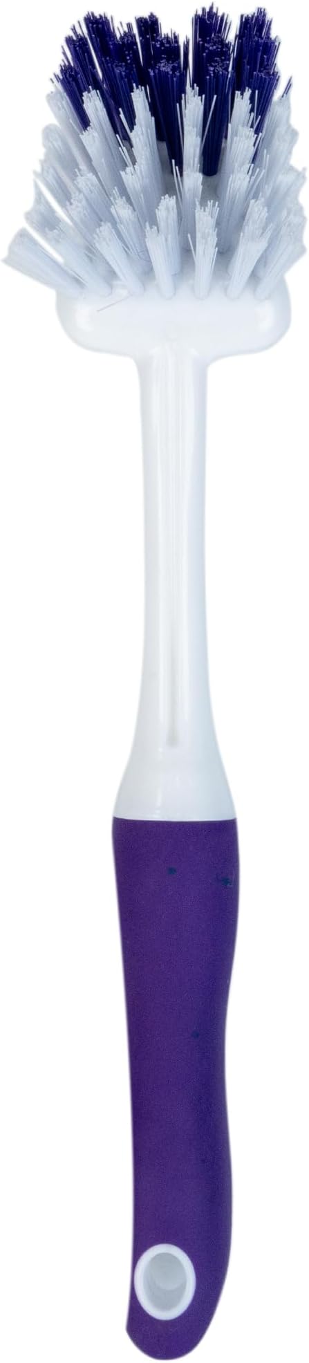 Fabuloso Tile Brush with Spot Scrubber, Long Bathroom Cleaning Brush with Medium Bristles, Shower Scrubber with Hanging Hole for Tile, Grout, Tubs, Floors and Bathroom Walls, 11 Inch