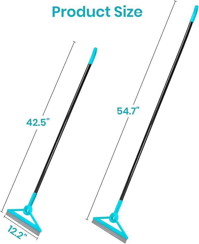 MAVRIZ Air Broom for Dust, Hair, Liquids, Silicone Broom with Removable Rubber Strip and Brooms Bristle, Multifunctional Floor Squeegee for Indoor Cleaning